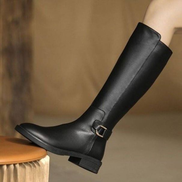Women's Knee High Boots – Cashmere Lined Riding Boots (Chunky Heel & Slim Fit)_vogvips.com