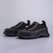 Light And Cool Black Canvas Thick-soled Shoes With Reverse Canvas And Metal Eyelets, Thick-soled Anti-slip, Unisex_vogvips.com