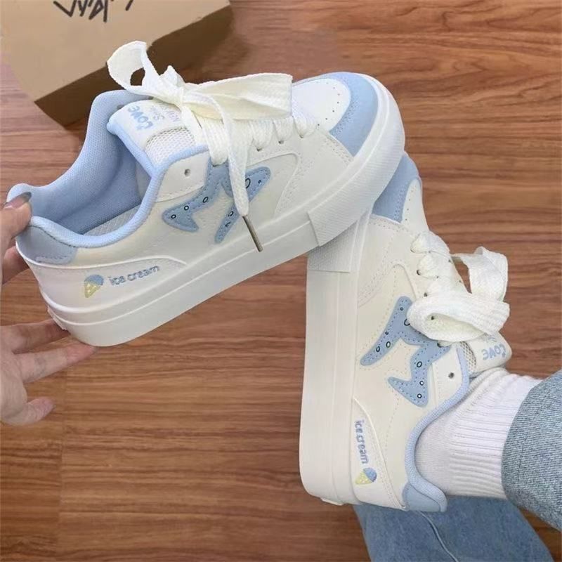 White Sneaker Women 26 New Fall Board Shoes Fashionable And Cute Casual Low Heel_vogvips.com