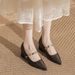 Small Shallow Mouth Height Thick Heel Shoes New Spring And Autumn Temperament French Retro Word Belt Mary Jane Shoes Women_vogvips.com