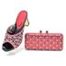The party with high heels hot diamond pattern round head wearing sandals with a pie bag bag shoes bag set_vogvips.com