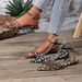 Foreign Trade Plus-size 2026 Summer New Cross-border Leopard Print Flat Sandals For Women, Pointed Toe, Single Strap,_vogvips.com