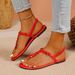 Cross-Border Foreign Trade Summer Clip-Toe Vacation Roman High-End Rhinestone Chain Beach Women's Flat Sandals Slippers_vogvips.com