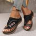 Plus Size Ethnic Style Women's Wedge Sandals Summer New Thick Sole Lightweight Embroidered Beach Sandals_vogvips.com