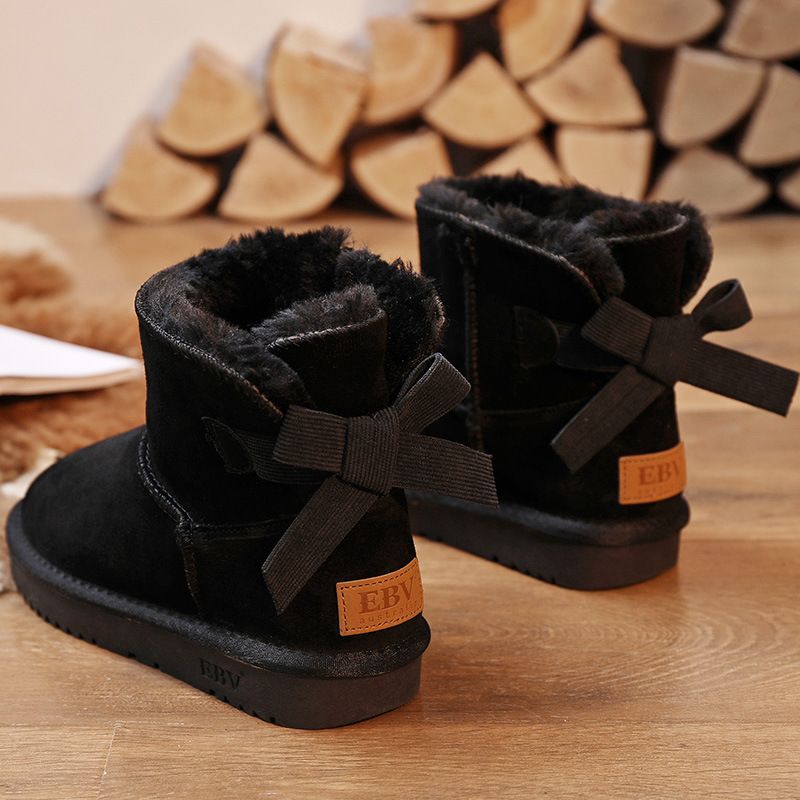 2025 New Genuine Leather Snow Boots For Women, With Integrated Fur And Plush, Thickened Anti Slip Cotton Shoes, Northeast Outdoor Women's Shoes_vogvips.com
