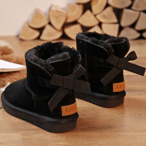 2025 New Genuine Leather Snow Boots For Women, With Integrated Fur And Plush, Thickened Anti Slip Cotton Shoes, Northeast Outdoor Women's Shoes_vogvips.com