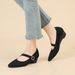 6045-4 Pointed Toe Shallow Mouth Princess Mary Jane One Strap Breathable Knitted Wedge For Women Soft Sole Casual Shoes_vogvips.com