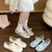 Uniquely Designed, Ugly And Cute Square Toe Height Increasing Small Leather For Women, Mary Jane Single Shoes, Lace Up_vogvips.com