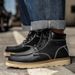 New Leather Spring Men's Shoes High-top Men's Heightening Tooling Martin Boots_vogvips.com