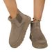 Women's Winter Snow Boots With Thick Sole & Faux Fur Lining - Warm Slip-On Round Toe Casual Shoes For Cold Weather (Black, Brown, Beige, Gray)_vogvips.com