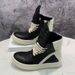 Unisex Chunky Sole Sneakers – Gothic High-Top Platform Shoes With Cross Strap (36-45, Black, Side Zipper, PU Cushioning)_vogvips.com