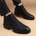 Martin Boots Men's High-top Pointed Zipper Thick-soled Youth Zipper Men's Boots One-pedal Casual Short Boots_vogvips.com