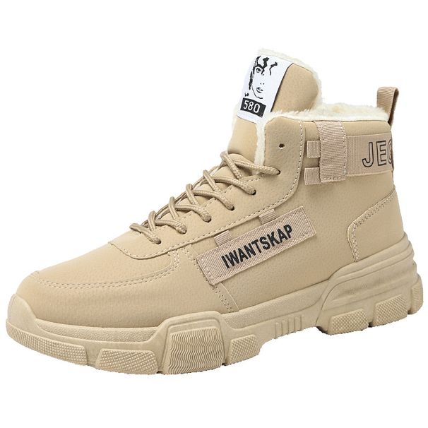 Fleece-Lined Snow For Men Winter High-Top Martin British Style Warm Boots Men's Thickened Cotton Casual Shoes_vogvips.com