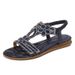 2025 YSL Large Size Hollow Out Cross-Border Flat Rhinestone Sandals Bohemian Style Comfortable Women's Shoes Summer_vogvips.com