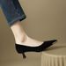 Black Versatile Small Shallow Mouth For Women In Spring And Autumn 2025 New Pointed Middle Heel Fashion High Heels_vogvips.com