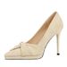 8366-8 French Elegant Suede Bow High Heels Stiletto Waterproof Platform Fashion Women's Slimming Single Shoes_vogvips.com
