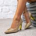 Women's Gold High Heels Fashion Shiny Shoes Silver Heels Pointed Alien Heels High Heels Muller Women's Shoes_vogvips.com