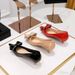 237-H35 Korean Style Fashion Party Shoes, Stiletto Mid-Heel, Shallow Mouth, Pointed Toe, Patent Leather, Rhinestone_vogvips.com