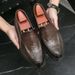 Men's Classic Leather Casual Shoes With Anti-Slip Thick Sole Outdoor Walking Shoe Pointed Toe Comfortable And Durable_vogvips.com