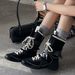 Women Boxing Boots Cowhide Version~Flat Inner Height Increasing Martin For Women 2025 New Boxing Suede Leather Lace-Up Short German_vogvips.com