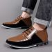 Suitable For All Seasons Maiden 9908 9909 Mid-High Top Lace-Up Slip-On Men's Sports Casual Shoes_vogvips.com