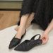 Women's Elegant Pleated Pointed Toe Flat Sandals Soft Sole Strappy Fashion Closed Toe Shoes for Summer_vogvips.com