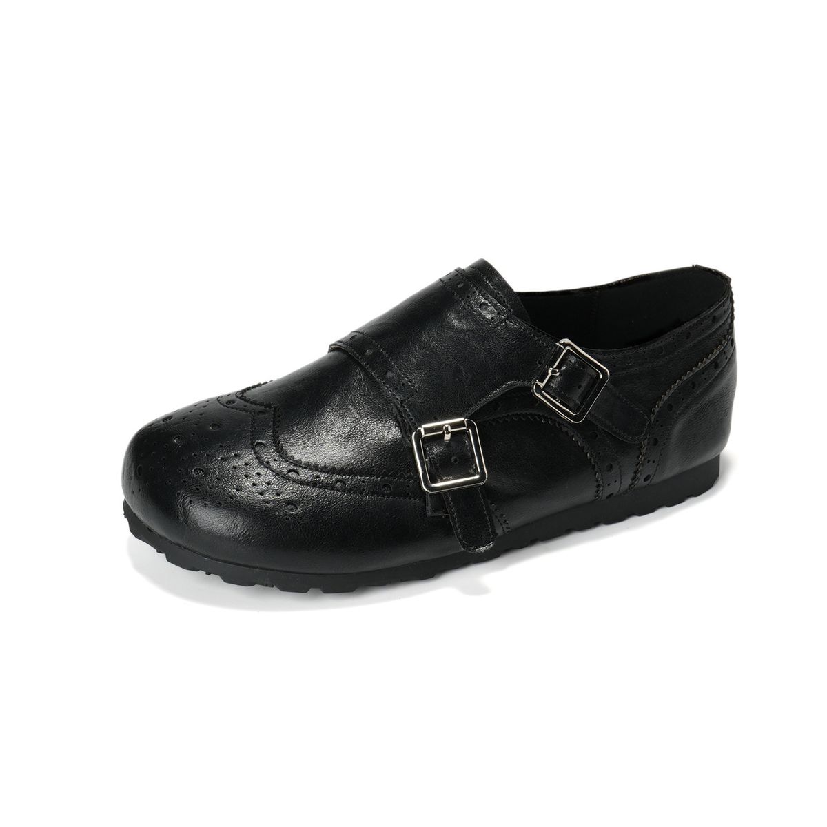 Loafers Women's Brock Suede Carved Small Leather Shoes_vogvips.com