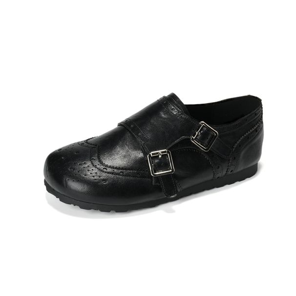 Loafers Women's Brock Suede Carved Small Leather Shoes_vogvips.com