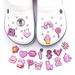 Pink Cute Little Fresh Shoes Flower Shoe Buckle Soft Glue DIY Slippers Sandals Accessories Accessories Accessories_vogvips.com