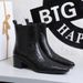 578-22 Chunky Heel Ankle For Women, Vintage Style, British Pointed Toe, Versatile, Slimming, Stretchy Chimney_vogvips.com