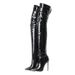 Fashion Boots Pointy Back Zipper Heel Skinny Leg Boots Women's Over-the-knee Leather Boots_vogvips.com