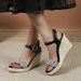 Women's Summer Wedge Platform Sandals High Heel Open Toe Straw Braided Rope Sole Fashion Footwear_vogvips.com