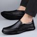 Driving Casual Men's Shoes Grandpa Dad Leather Shoes Beanie Shoes Soft-soled Loafers_vogvips.com