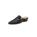 British-style Pointed-toe With Chunky Heels Open Back, Made Of Soft Leather, Vintage Mules For Spring And Summer_vogvips.com