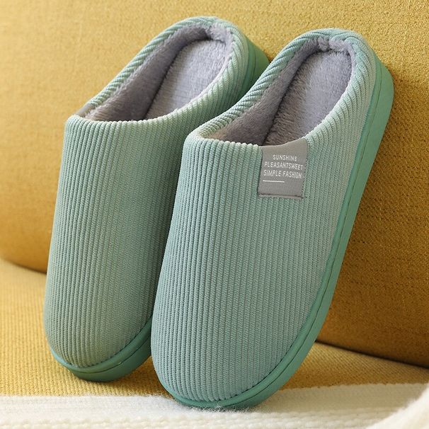 Women's Men's Thick Soft Bottom Home Household Plush Anti-slip Thermal Slippers Indoor Winter_vogvips.com