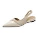 French Pointed Toe Flat Sandals Spring New Style Soft Bottom Slope Heel Side Open Large Size Women's Single Shoes_vogvips.com