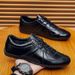 .Men's Round-toe Shoes, Best-selling Men's Shoes, Elastic Strap, Lazy Casual Sports Leather Shoes, One-piece Slip-on Shoes_vogvips.com