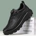 Men's Summer Leather Sneakers with Rotating Buckle Hollow out Non-Slip Sports Casual Shoes Breathable Thick Sole Outdoor Hiking_vogvips.com