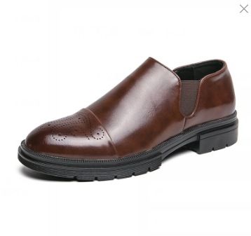 Low-top Business Leather Shoes Plus-size Brogues Slip-on Business Dress Shoes_vogvips.com