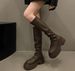 Women's Knee-High Chunky Heel Boots - Stylish Round Toe Thick Sole Riding Boots For All Seasons, Sizes 35-40 Boots Slimming Pile Boots Skinny Boots_vogvips.com