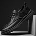 Plus-size Men's Casual Leather Vintage Lace-up Business Formal Work Shoes, British Style Low-top Trendy Shoes_vogvips.com