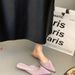 French Style Pointed Thin Low Heel Closed Toe Half For Women 2025 Spring New Niche Design Shallow Mouth Slip-On Slippers_vogvips.com