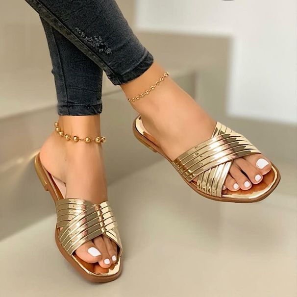 Women's Comfortable Flat Open Toe Casual Outdoor Slippers Slip-On Breathable Lazy Summer Slippers with Rubber Sole Size 40 43_vogvips.com