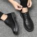 Spring And Autumn Casual Leather Height Increasing Martin Boots Versatile Men's Korean Style Student Trend British_vogvips.com