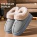Women's Winter Simple And Wearable, Heeled Snow Boots, Fleece-Lined, Thickened, Warm, Furry Slippers, Couple's Cotton_vogvips.com