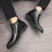 Winter Fashion Chelsea Ankle Boots Mens Pointed Alligator Pattern Casual Shoes High Tops Zapatos Hombre 251113_vogvips.com