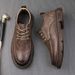 Euro Step 2025 Spring New Men's Business Formal Brogue Trendy Versatile British Style Casual Leather Shoes_vogvips.com