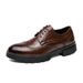 Euro Step Special Price Leather Casual Business Formal British Brogue Carved Pattern Matching Suit Men's Thick Sole Trendy Shoes_vogvips.com