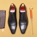 popular Japanese leather shoes men's three-joint business formal wear British pointed oxford shoes black commuter shoes_vogvips.com