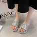 Explosive Sparkling Diamond Slippers PU Glossy Metallic Color One Line Drag Casual PVC Blowing Process Adhesive Women's_vogvips.com